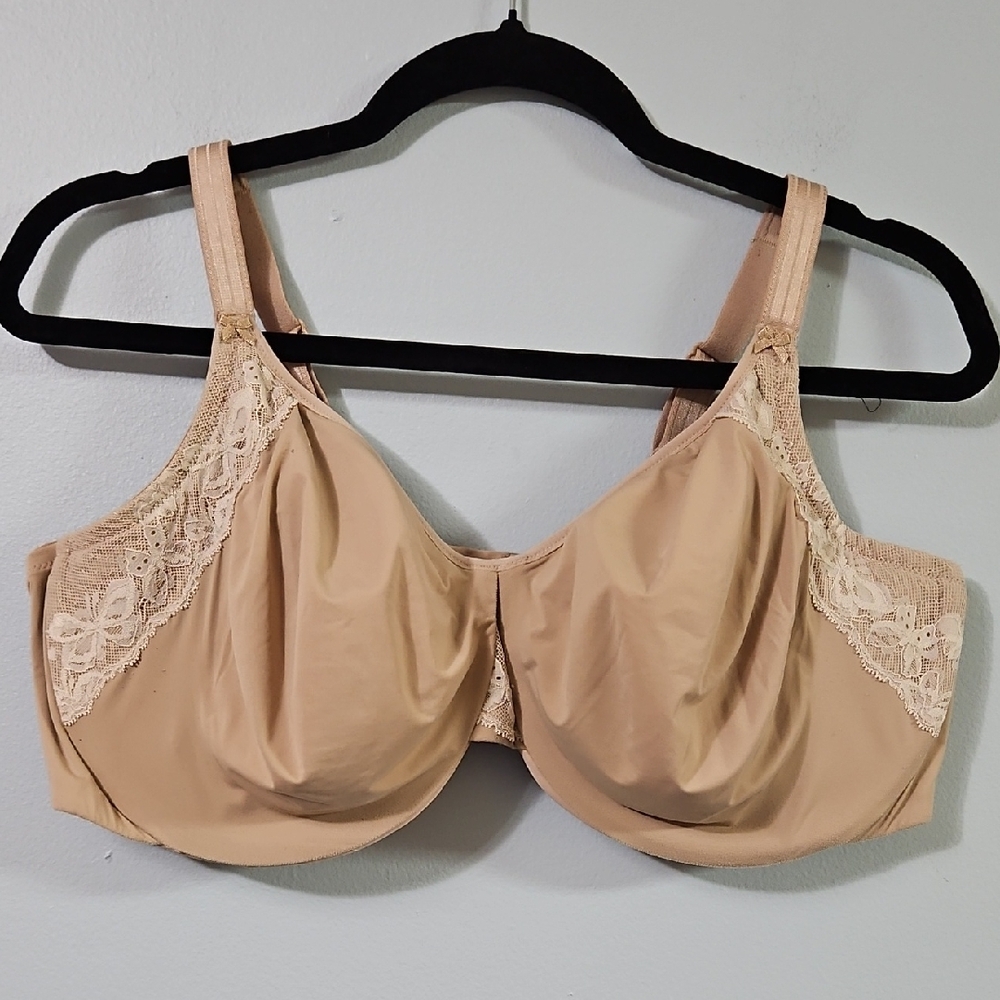Olga Lace Accent Tan Underwire Lined Seamless Bra 44DD